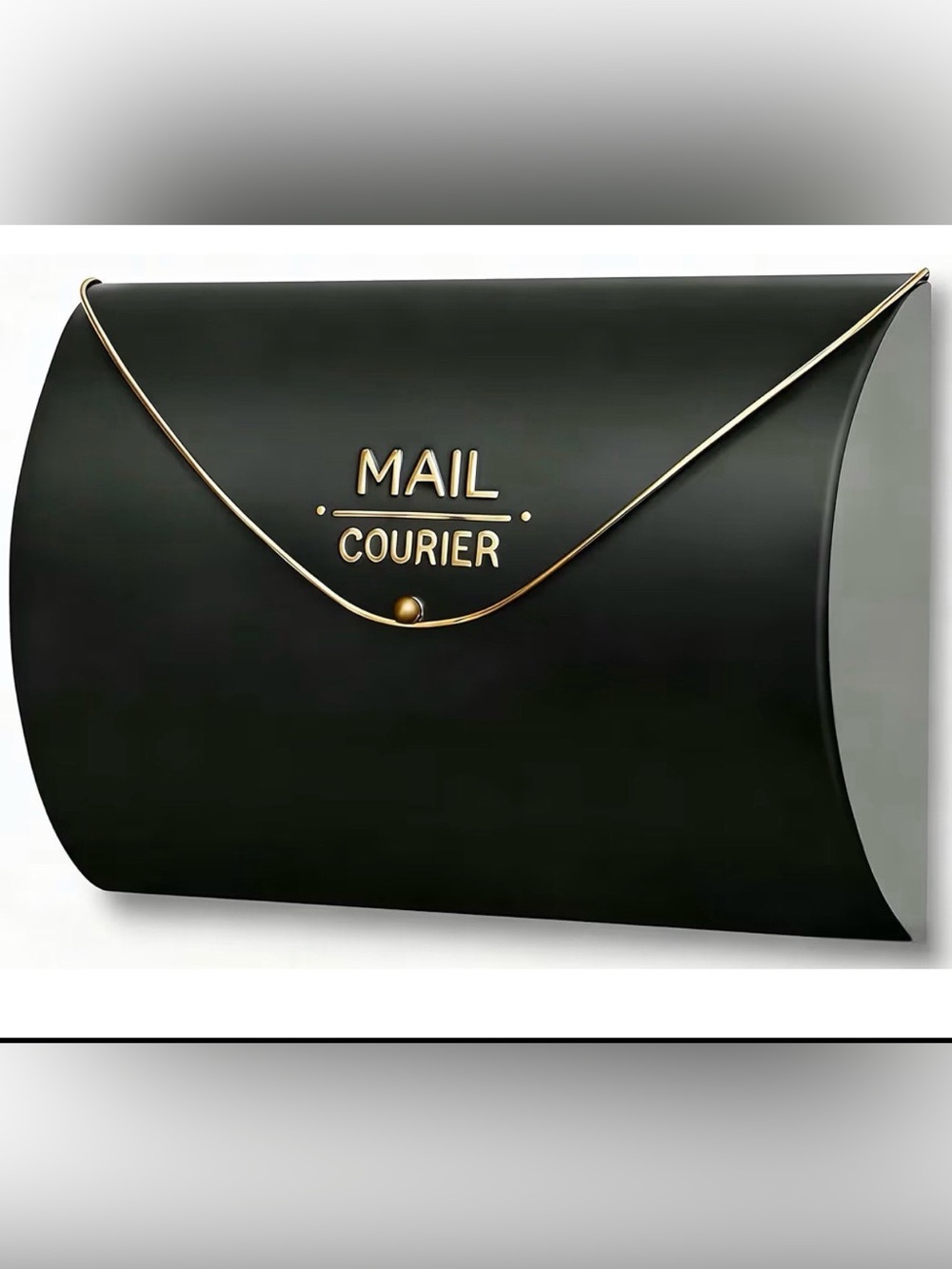 Large Black Outdoor Wall Mount Mailbox, 13.3 x 10.35 x 3.5 Inch